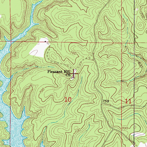 Topographic Map of Pleasant Hill Church, AL