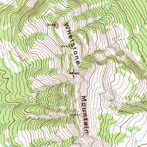 Topographic Map of Whetstone Mountain, WY