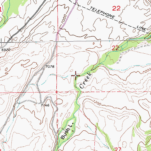 Topographic Map of Whiskey Creek, WY