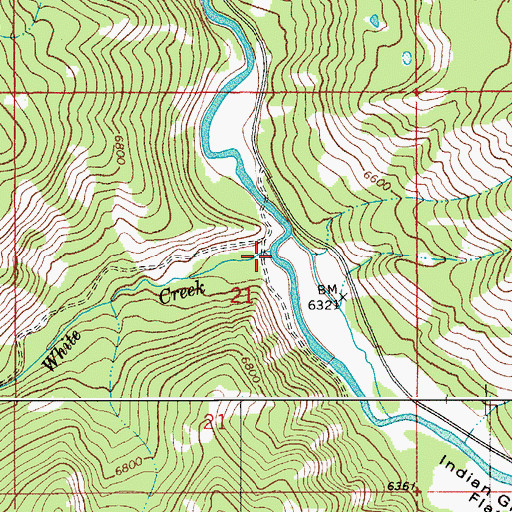 Topographic Map of White Creek, WY