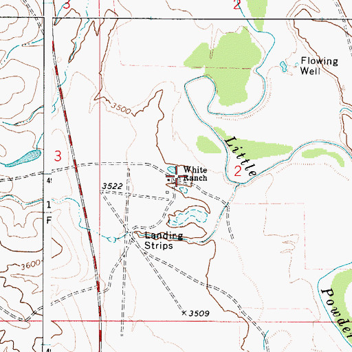 Topographic Map of White Ranch, WY