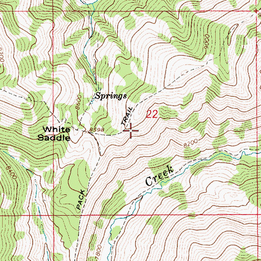 Topographic Map of White Saddle, WY