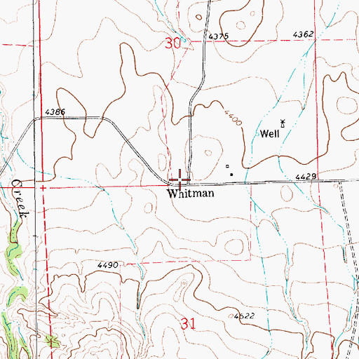 Topographic Map of Whitman, WY