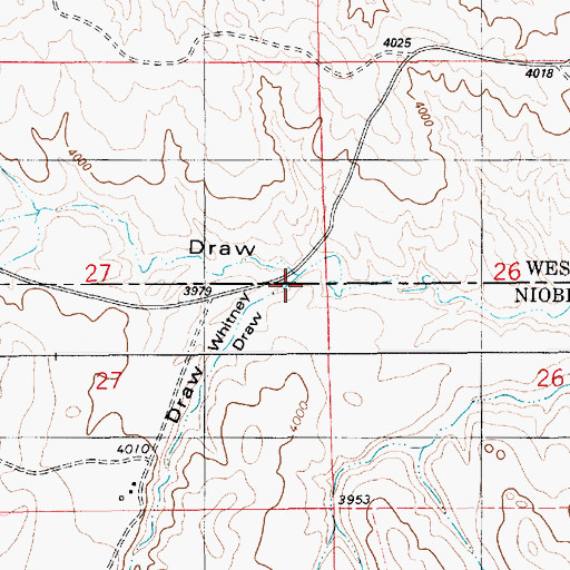 Topographic Map of Whitney Draw, WY