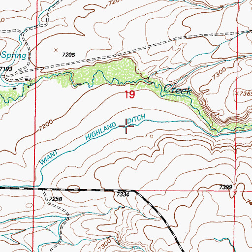 Topographic Map of Wiant Highland Ditch, WY