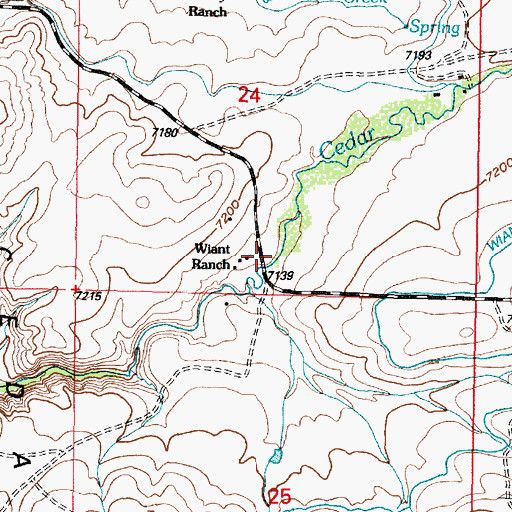 Topographic Map of Wiant Ranch, WY