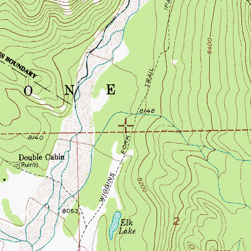 Topographic Map of Wiggins Fork Trail, WY