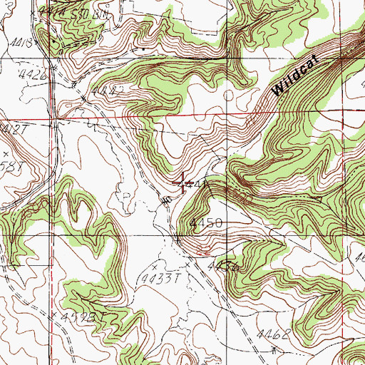 Topographic Map of Wildcat Canyon, WY