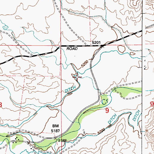 Topographic Map of Wildcat Draw, WY