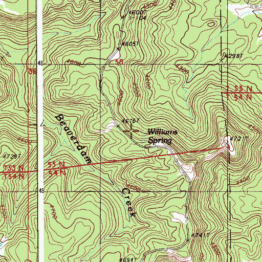 Topographic Map of Williams Spring, WY