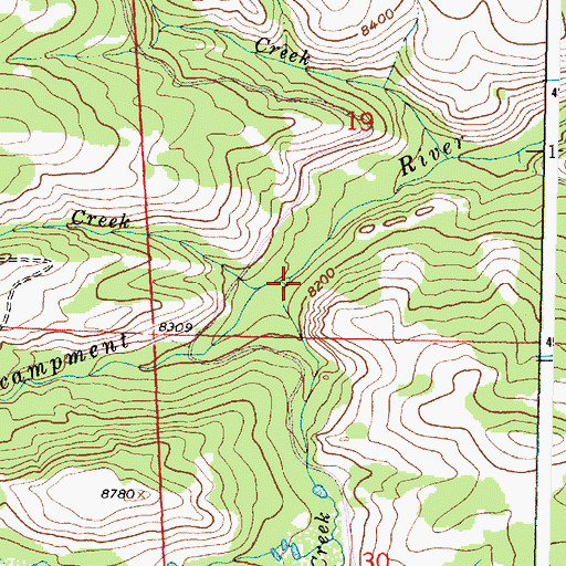 Topographic Map of Willow Creek, WY