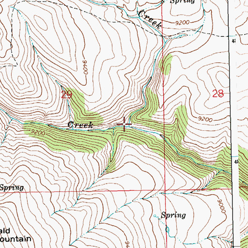 Topographic Map of Willow Creek, WY