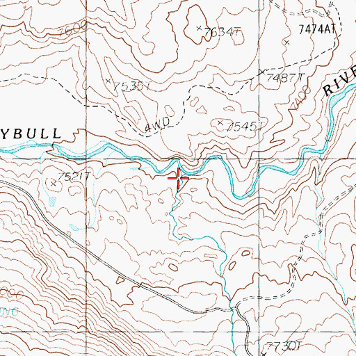 Topographic Map of Willow Creek, WY