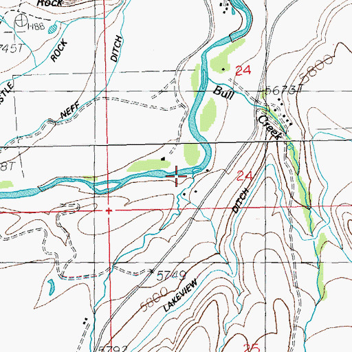 Topographic Map of Willow Creek, WY