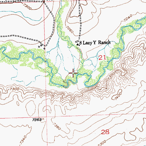 Topographic Map of Willow Creek, WY