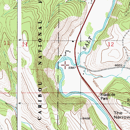 Topographic Map of Willow Creek, WY