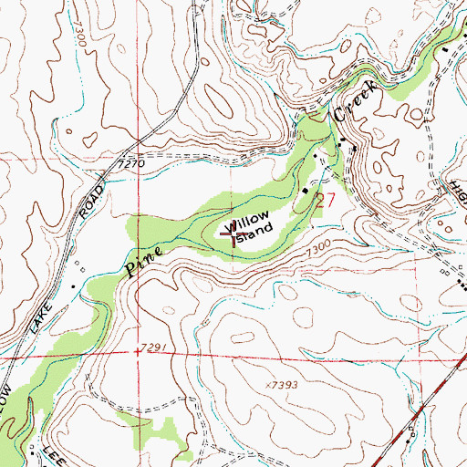 Topographic Map of Willow Island, WY
