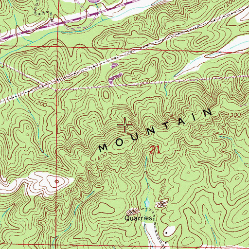 Topographic Map of Poe Bridge Mountain, AL