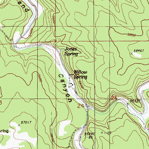 Topographic Map of Willow Spring, WY