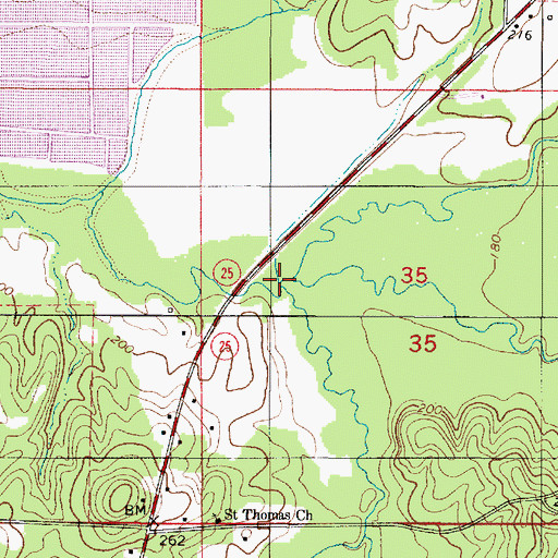 Topographic Map of Polecat Creek, AL