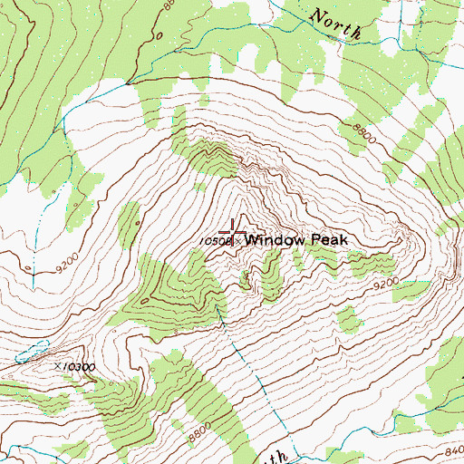 Topographic Map of Window Peak, WY