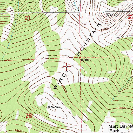 Topographic Map of Windy Mountain, WY