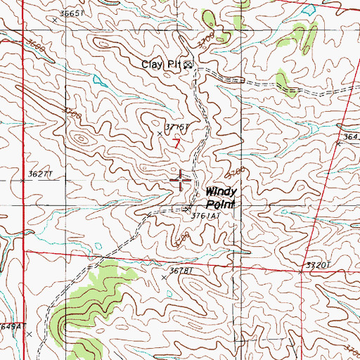 Topographic Map of Windy Point, WY