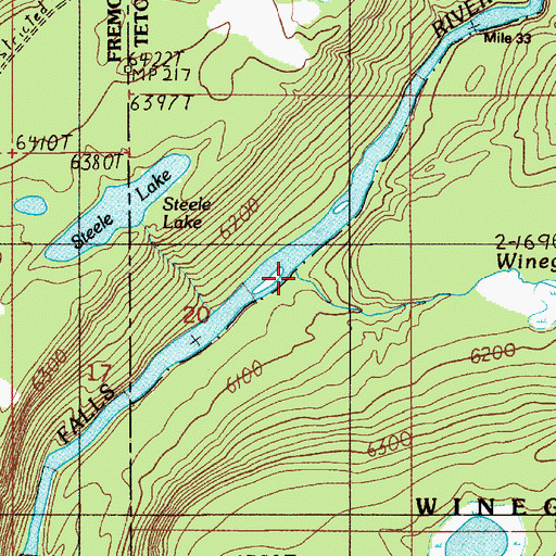 Topographic Map of Winegar Creek, WY