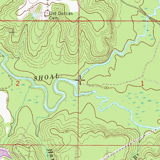 Topographic Map of Pond Creek, FL