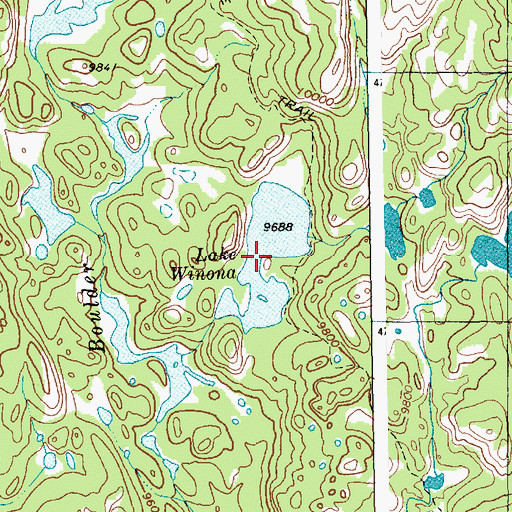Topographic Map of Lake Winona, WY