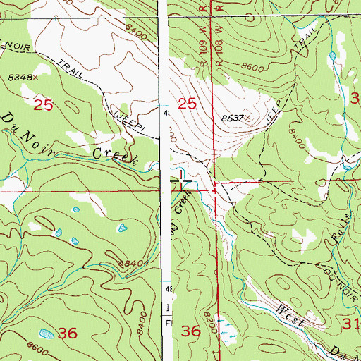 Topographic Map of Wolf Creek, WY
