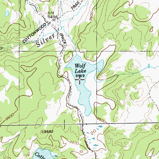 Topographic Map of Wolf Lake, WY
