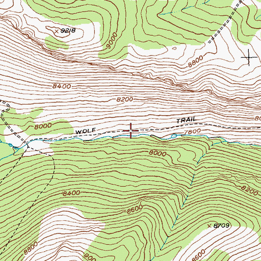 Topographic Map of Wolf Trail, WY
