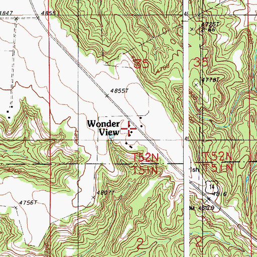 Topographic Map of Wonder View, WY