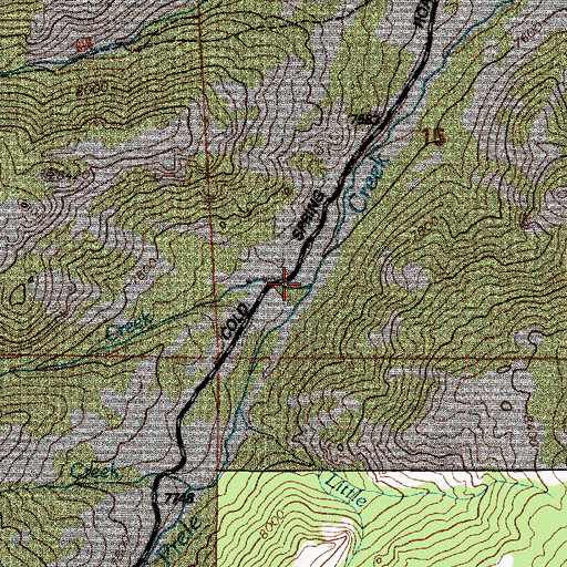 Topographic Map of Woodchopper Creek, WY