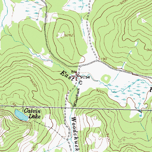 Topographic Map of Woodchuck Creek, WY