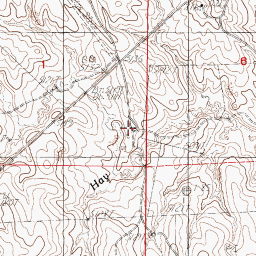 Topographic Map of Wright Ranch, WY
