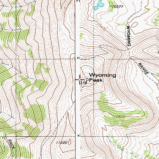 Topographic Map of Wyoming Peak, WY