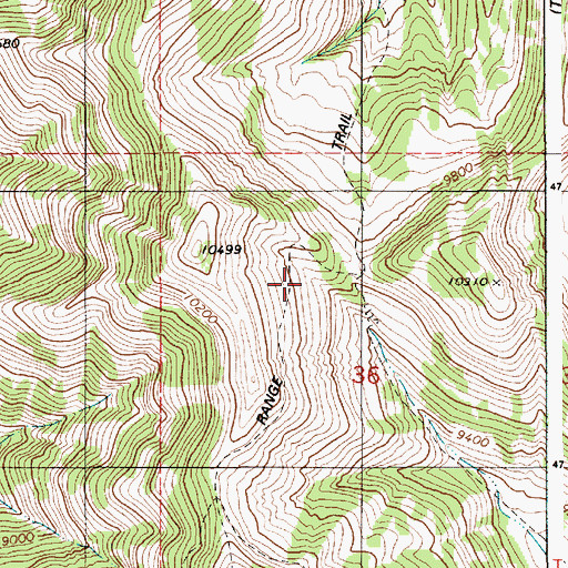 Topographic Map of Wyoming Range Trail, WY