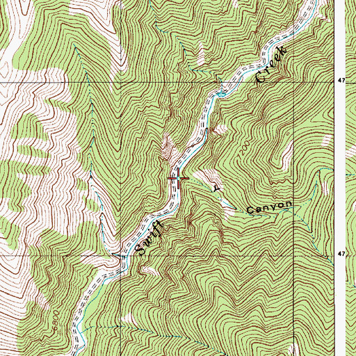 Topographic Map of Y Canyon, WY