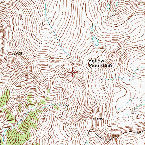 Topographic Map of Yellow Mountain, WY