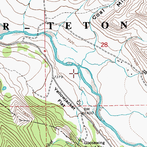 Topographic Map of Yellowjacket Creek, WY