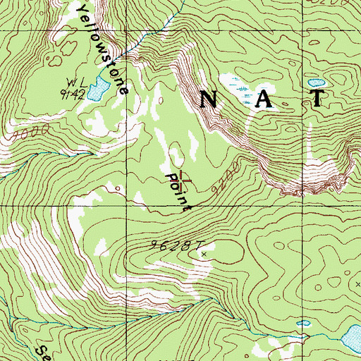 Topographic Map of Yellowstone Point, WY