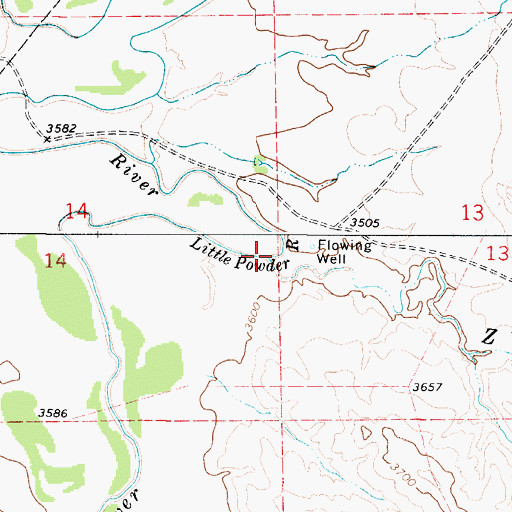Topographic Map of Z V Creek, WY