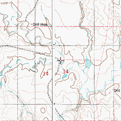 Topographic Map of Little Cow Creek, WY