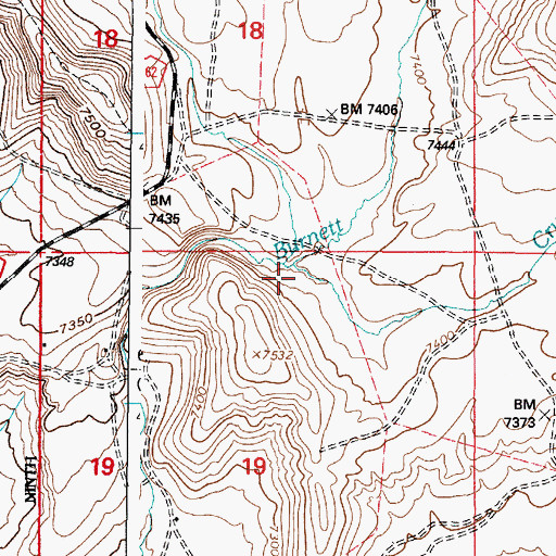 Topographic Map of Cruikshank Creek, WY