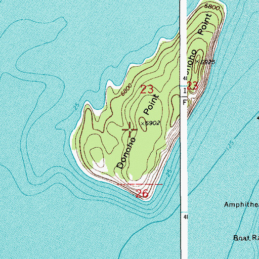 Topographic Map of Donoho Point, WY