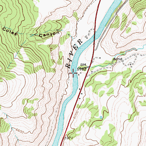 Topographic Map of Horse Creek, WY