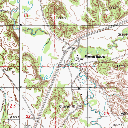 Topographic Map of Houston Creek, WY