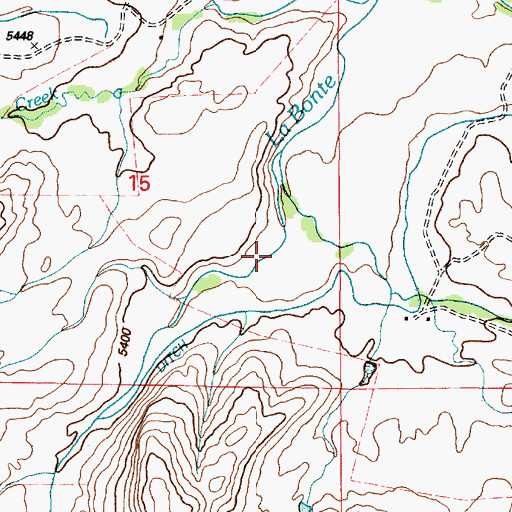 Topographic Map of La Bonte Canyon, WY